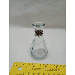 Vintage Libby Mini Clear Glass Bottle/Bud Vase Pinch Thumbprint Bottle 3.5